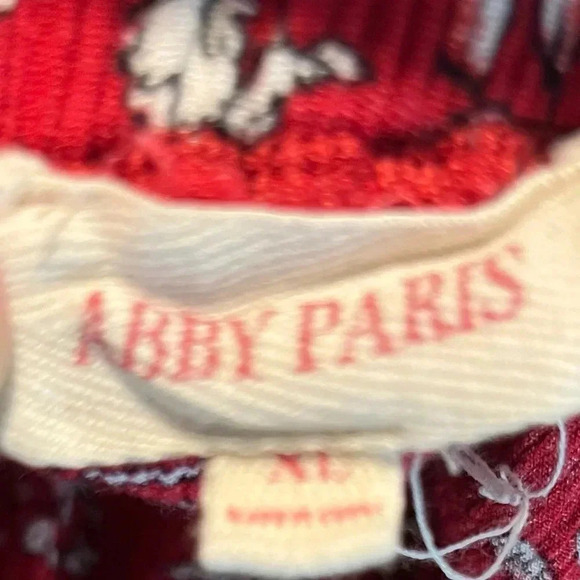 Abby Paris Red Floral Challis Ruffle Mini Skirt - Picture 2 of 4